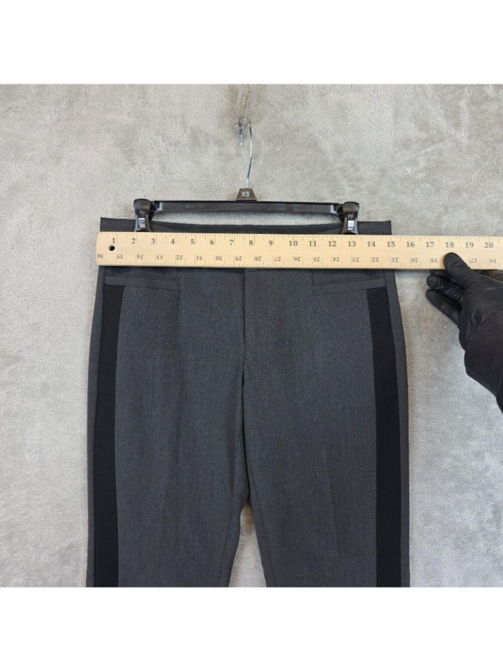 Banana Republic Sloan Dress Pants Womens 2 Gray Twill Slim Ankle Stretch Stripe - Picture 6 of 13